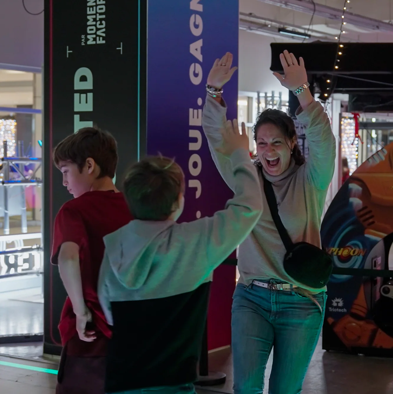Players celebrating at Playbox